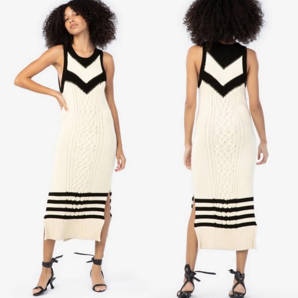 Tanya Taylor Dresses & Skirts - Tanya Taylor Nina Cable Sweater Sleeveless Midi Dress White Women's Size Medium